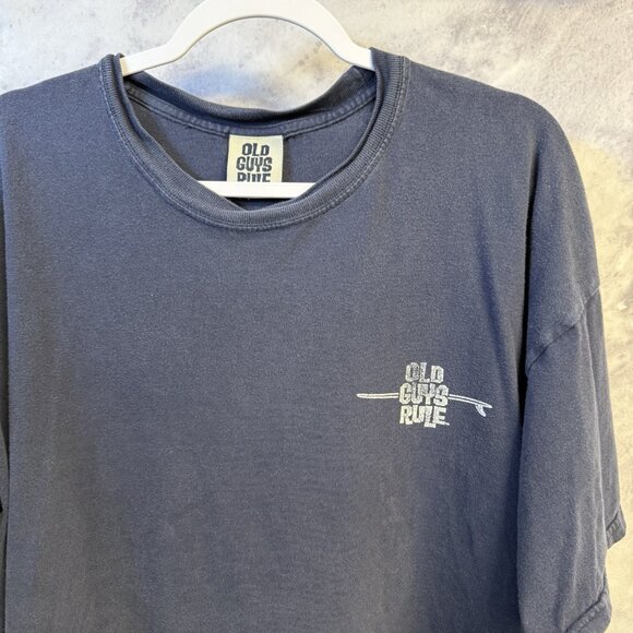 Vintage Old Guys Rule T Shirt Mens 2XL 24x28 Blue Surf Surfing Tee Y2K - Picture 2 of 9
